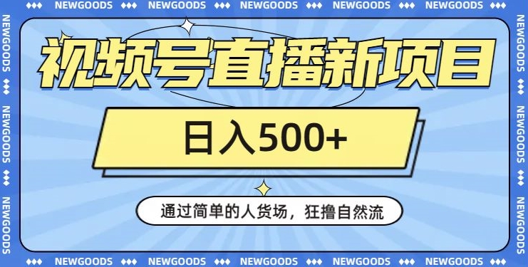 视频号直播新项目，通过简单的人货场，狂撸自然流，日入500+【260G资料】-摸金项目网