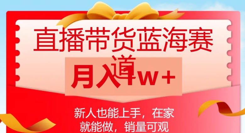 直播带货蓝海赛道，新人也能上手，在家就能做，销量可观，月入1w【揭秘】-摸金项目网