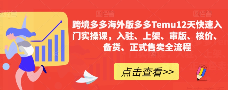 跨境多多海外版多多Temu12天快速入门实操课，入驻、上架、审版、核价、备货、正式售卖全流程-摸金项目网