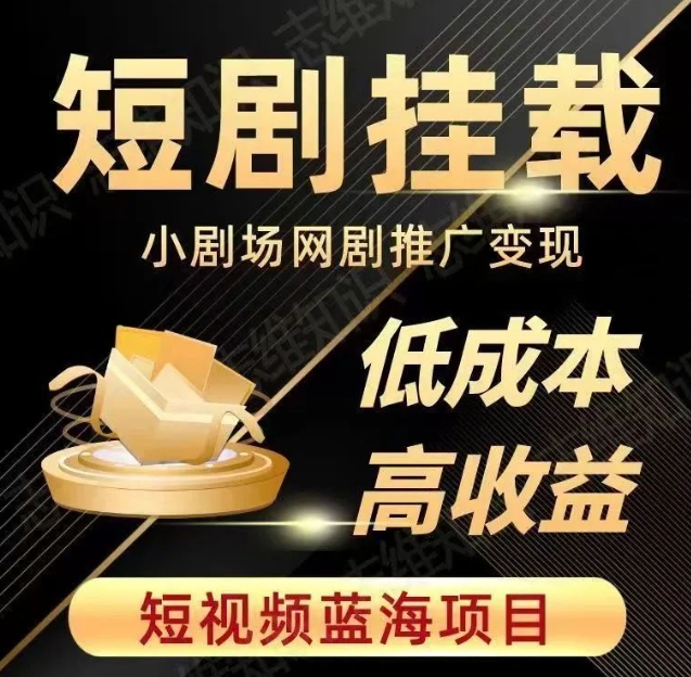 2023短视频蓝海项目，抖音快手短剧推广变现教程，低成本高收益-摸金项目网