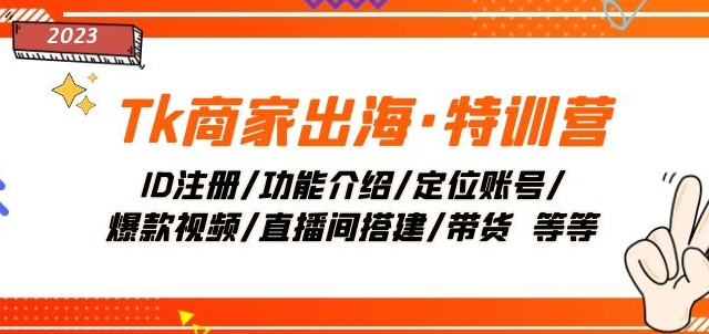 Tk商家出海·特训营：ID注册/功能介绍/定位账号/爆款视频/直播间搭建/带货-摸金项目网