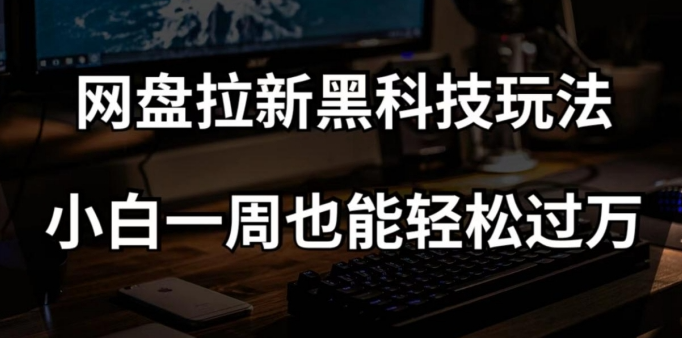 网盘拉新黑科技玩法，小白一周也能轻松过万【全套视频教程+黑科技】【揭秘】-摸金项目网