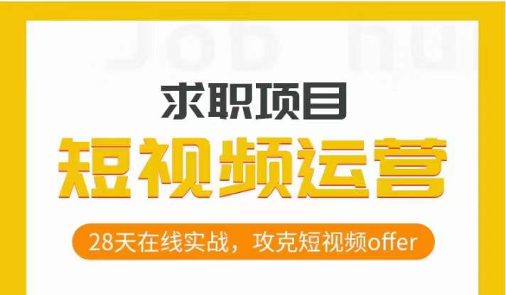 短视频运营求职实操项目，28天在线实战，攻克短视频offer-摸金项目网