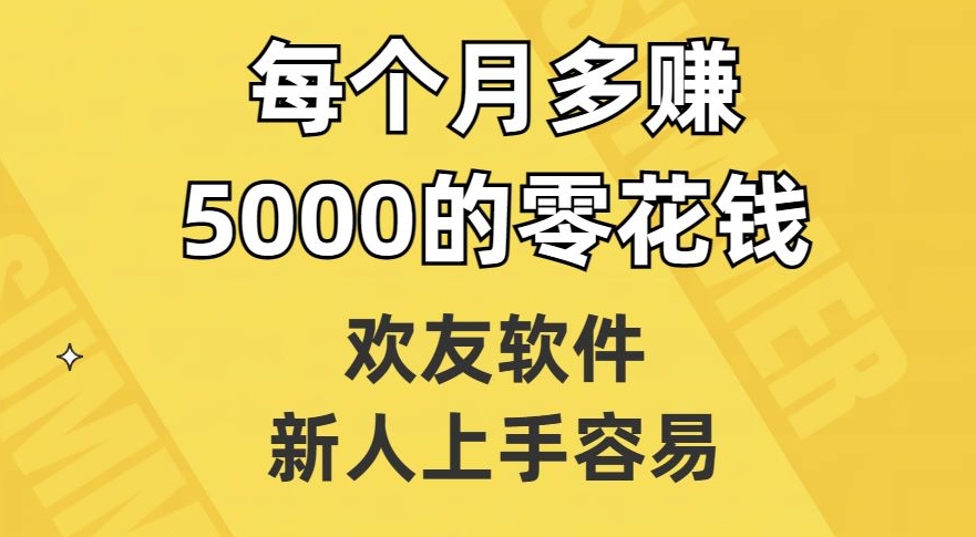欢友软件，新人上手容易，每个月多赚5000的零花钱【揭秘】-摸金项目网