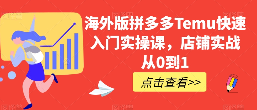 海外版拼多多Temu快速入门实操课，店铺实战从0到1-摸金项目网