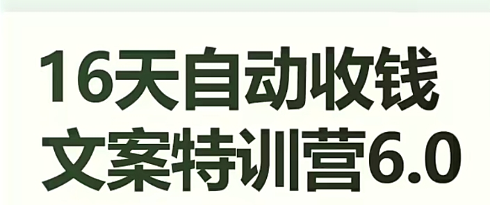 16天自动收钱文案特训营6.0，学会儿每天自动咔咔收钱-摸金项目网