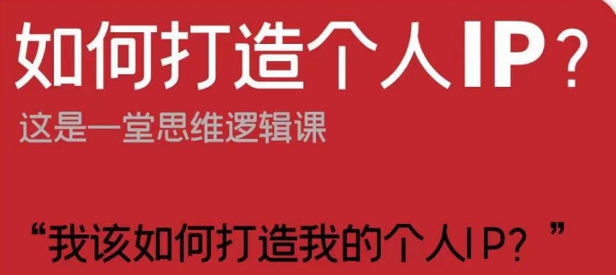 如何打造个人IP？这是一堂思维逻辑课“我该如何打造我的个人IP？-摸金项目网