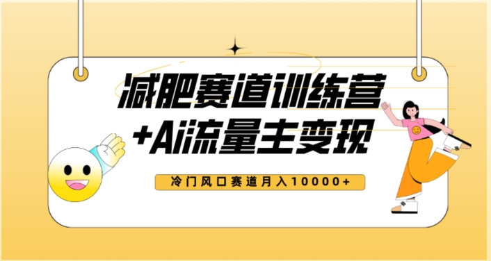 全新减肥赛道AI流量主+训练营变现玩法教程，蓝海冷门赛道小白轻松上手，月入10000+-摸金项目网