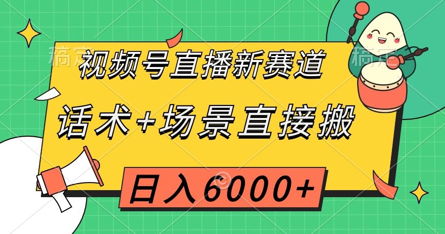 视频号直播新赛道，话术+场景直接搬，日入6000+【揭秘】-摸金项目网
