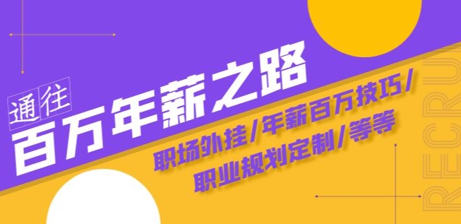 通往百万年薪之路·陪跑训练营：职场外挂/年薪百万技巧/职业规划定制/等等-摸金项目网