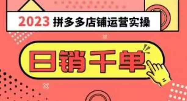 2023拼多多运营实操，每天30分钟日销1000＋，爆款选品技巧大全（10节课）-摸金项目网