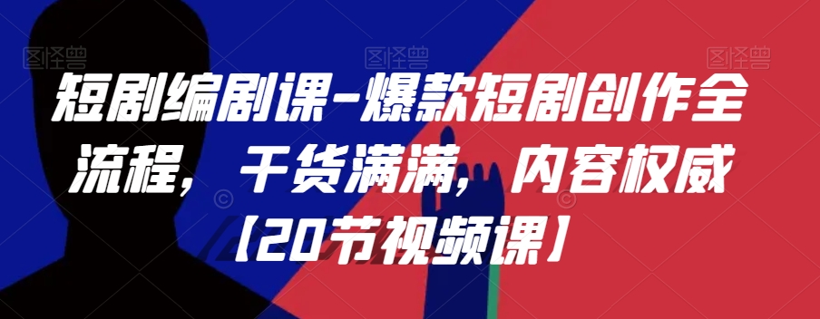 短剧编剧课-爆款短剧创作全流程，干货满满，内容权威【20节视频课】-摸金项目网