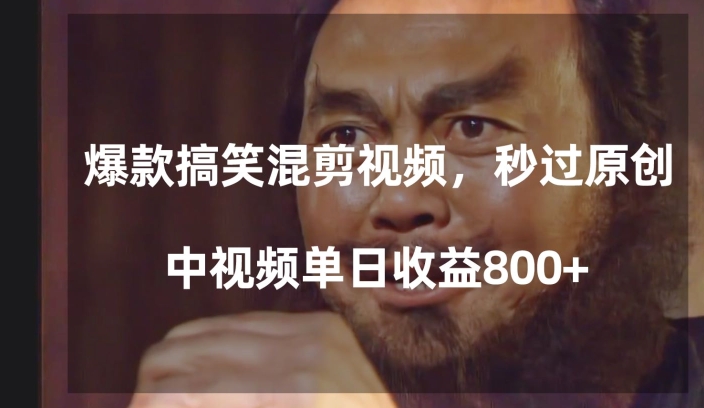 爆款搞笑混剪视频，百分百过原创，单日中视频播放收益800+【揭秘】-摸金项目网