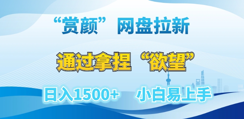 “赏颜”网盘拉新赛道，通过拿捏“欲望”日入1500+，小白易上手【揭秘】-摸金项目网
