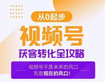 视频号获客转化全攻略，手把手教你打造爆款视频号！-摸金项目网