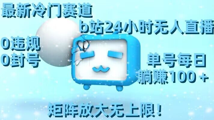 最新冷门赛道，b站24小时无人直播，0违规0封号，单号每日躺赚100＋，矩阵放大无上限【揭秘】-摸金项目网