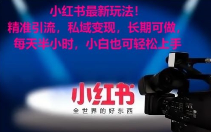 小红书最新玩法！精准引流，私域变现，长期可做，每天半小时，小白也可轻松上手【揭秘】-摸金项目网
