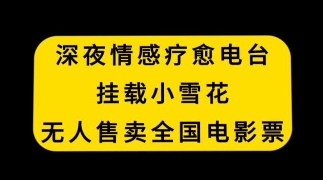 深夜情感疗愈电台，挂载小雪花，无人售卖全国电影票【揭秘】-摸金项目网