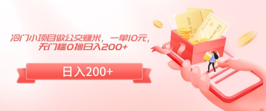 冷门小项目做公交赚米，一单10元，无门槛0撸日入200+【揭秘】-摸金项目网