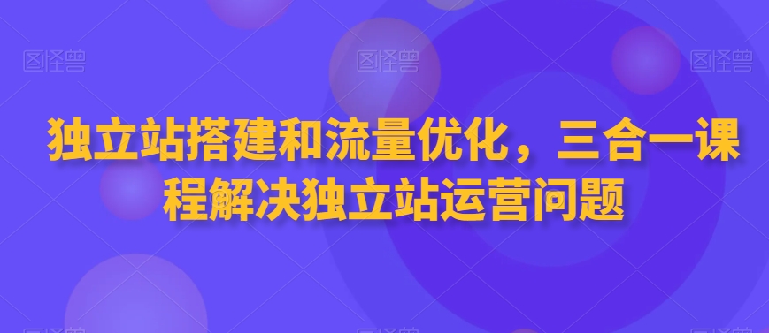 独立站搭建和流量优化，三合一课程解决独立站运营问题-摸金项目网