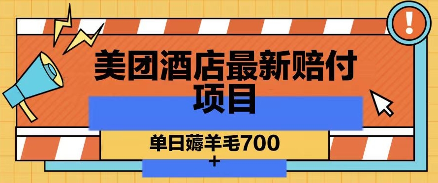 美团酒店最新赔付项目，单日薅羊毛700+【仅揭秘】-摸金项目网