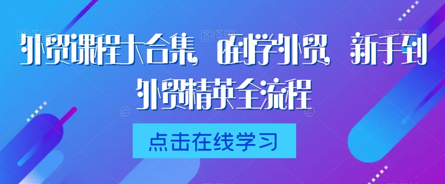 外贸课程大合集，0到1学外贸，新手到外贸精英全流程-摸金项目网