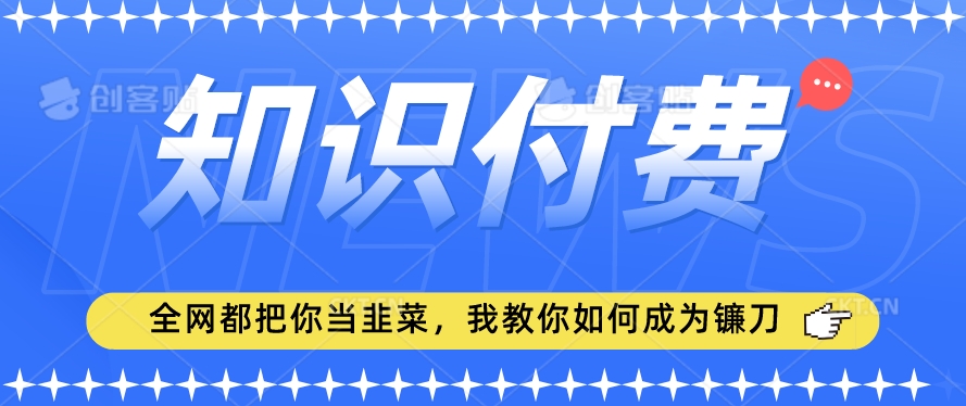 2024最新知识付费项目，小白也能轻松入局，全网都在教你做项目，我教你做镰刀【揭秘】-摸金项目网