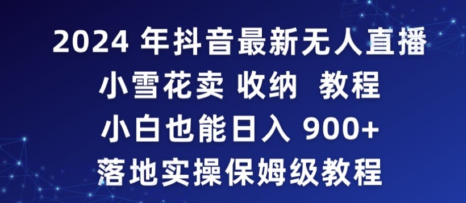 2024年抖音最新无人直播小雪花卖收纳教程，小白也能日入900+落地实操保姆级教程【揭秘】-摸金项目网