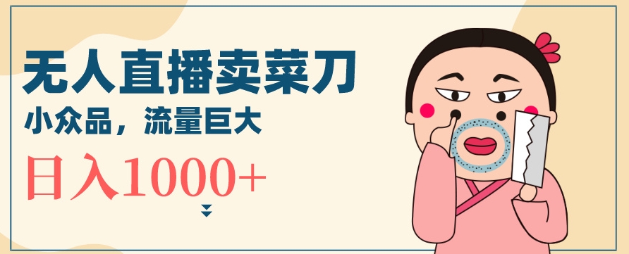 无人冷门品直播新玩法，通过卖菜刀日入1000+【揭秘】-摸金项目网