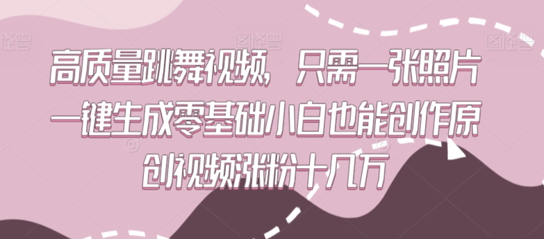 高质量跳舞视频，只需一张照片一键生成零基础小白也能创作原创视频涨粉十几万【揭秘】-摸金项目网
