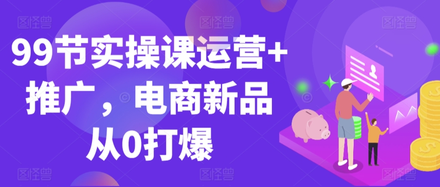 99节实操课运营+推广，电商新品从0打爆-摸金项目网