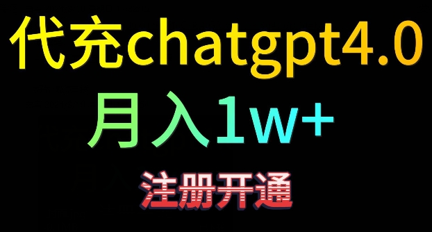 代充chatgpt4，日入500+，精准引流，暴力变现【揭秘】-摸金项目网