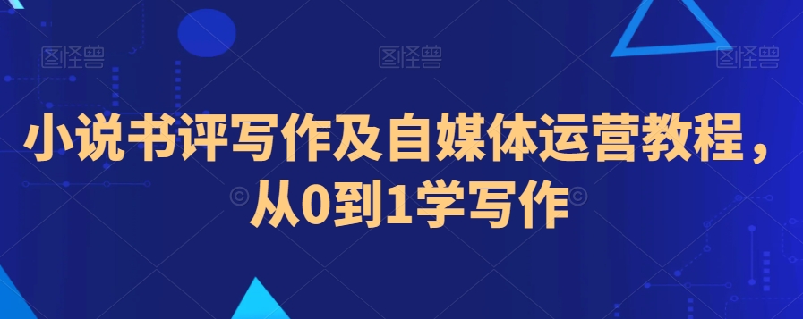 小说书评写作及自媒体运营教程，从0到1学写作-摸金项目网