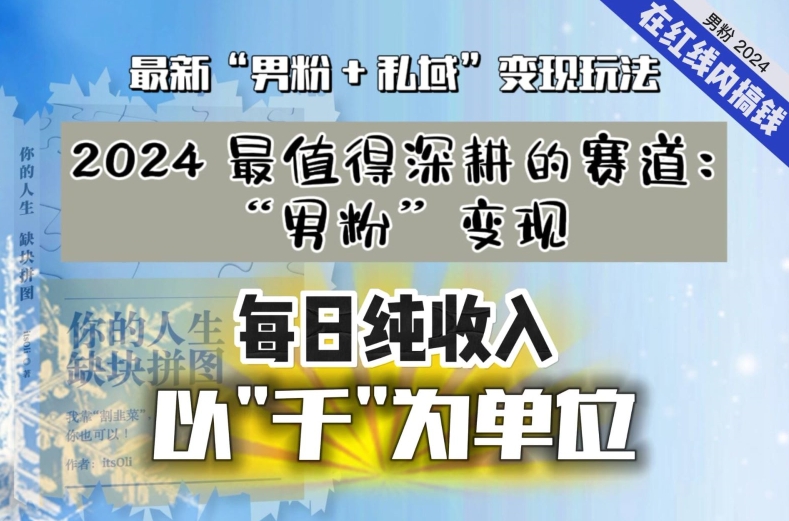 【私域流量最值钱】把“男粉”流量打到手，你便有无数种方法可以轻松变现，每日纯收入以“千”为单位-摸金项目网