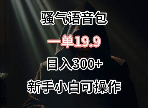 0成本卖骚气语音包，一单19.9.日入300+【揭秘】-摸金项目网