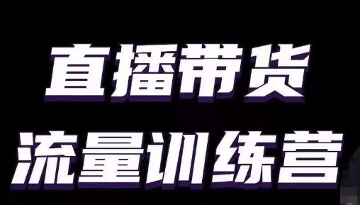 直播带货流量训练营，小白主播必学直播课-摸金项目网