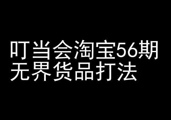 叮当会淘宝56期：无界货品打法-淘宝开店教程-摸金项目网