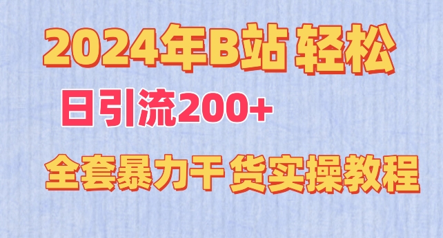 2024年B站轻松日引流200+的全套暴力干货实操教程【揭秘】-摸金项目网