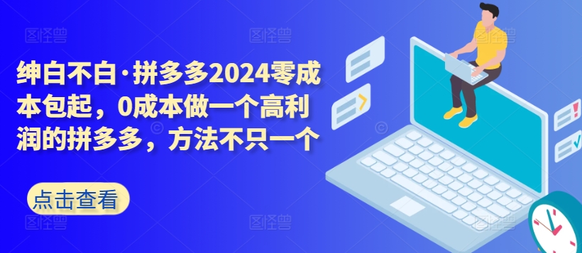 拼多多2024零成本包起，0成本做一个高利润的拼多多，方法不只一个-摸金项目网