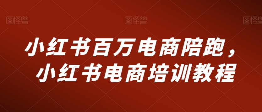 小红书百万电商陪跑，小红书电商培训教程-摸金项目网