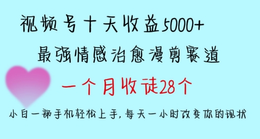 十天收益5000+，多平台捞金，视频号情感治愈漫剪，一个月收徒28个，小白一部手机轻松上手【揭秘】-摸金项目网