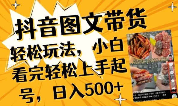 抖音图文带货已过时?那你不如仔细看看这个，小白看完轻松上手起号，日入500+不是梦【揭秘】-摸金项目网
