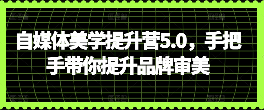 自媒体美学提升营5.0，手把手带你提升品牌审美-摸金项目网