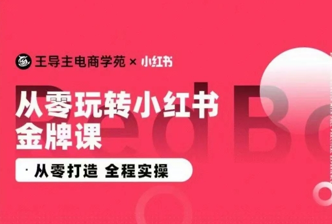 王导主·小红书电商运营实操课，​从零打造  全程实操-摸金项目网