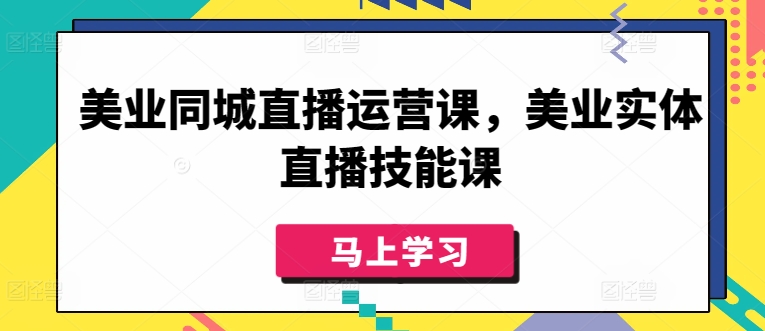 美业同城直播运营课，美业实体直播技能课-摸金项目网