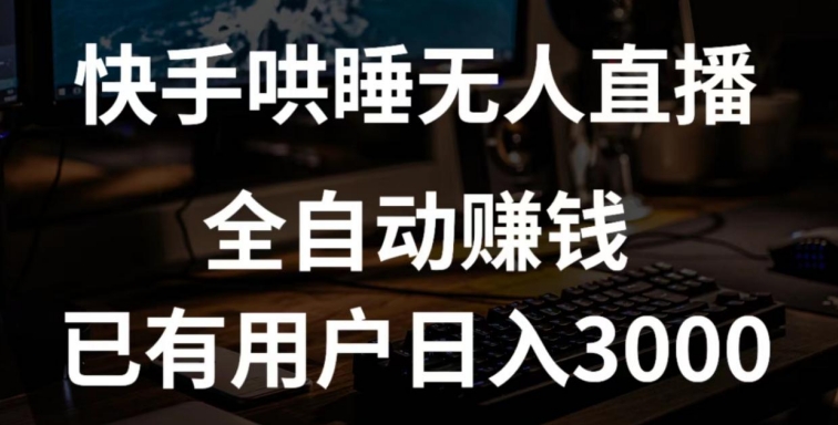 快手哄睡无人直播+独家挂载技术，已有用户日入3000+【赚钱流程+直播素材】【揭秘】-摸金项目网