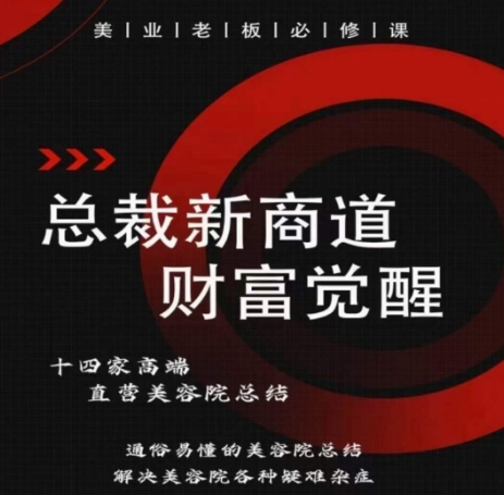 总裁新商道(美业老板必修课)，通俗易懂的美容院总结，解决美容院各种疑难杂症-摸金项目网