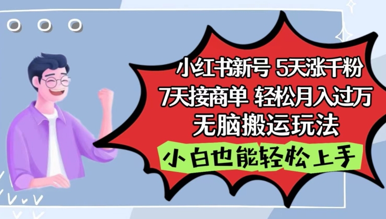 小红书影视泥巴追剧5天涨千粉，7天接商单，轻松月入过万，无脑搬运玩法【揭秘】-摸金项目网