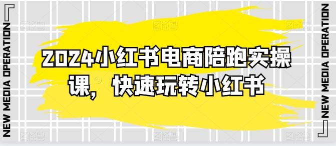 2024小红书电商陪跑实操课，快速玩转小红书，超过20节精细化课程-摸金项目网