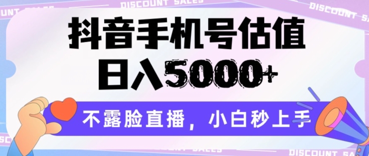 抖音手机号估值，日入5000+，不露脸直播，小白秒上手【揭秘】-摸金项目网